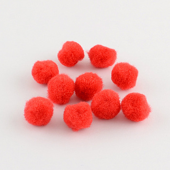 DIY Doll Craft Pom Pom Yarn Pom Pom Balls, Red, 15mm, about 1000pcs/bag