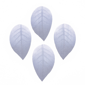 Polyester Organza Fabric Big Pendants, For DIY Jewelry Making Crafts, Leaf, Gray, 50~53x30mm, Hole: 0.5mm