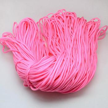 7 Inner Cores Polyester & Spandex Cord Ropes, Solid Color, for Rope Bracelets Making, Hot Pink, 4~5mm, about 109.36 yards(100m)/bundle, 420~500g/bundle