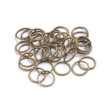 Iron Jump Rings, Open Jump Rings, Round Ring, Antique Bronze, 18 Gauge, 10x1mm, Inner Diameter: 8mm, about 100pcs/bag