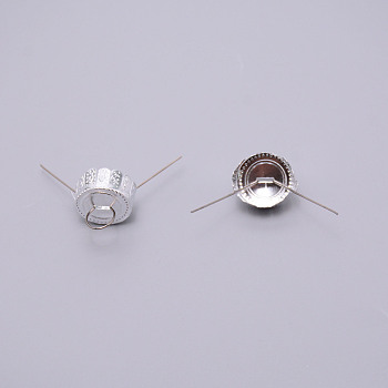 Aluminum End Caps, with Iron Pins, for Decorative Hanging Ornaments Pendants, Silver, 18.5x9mm, 27x64.5x0.7mm, 2pcs/set, 50sets/bag