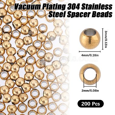 200Pcs Vacuum Plating 304 Stainless Steel Spacer Beads(STAS-SC0006-89A)-2