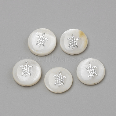 15mm Ivory Flat Round Freshwater Shell Beads