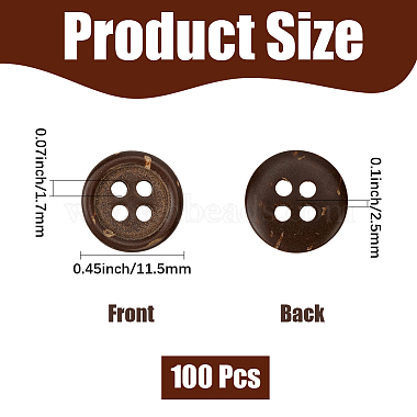 100Pcs 4-Hole Coconut Buttons(BUTT-CY0001-30)-2