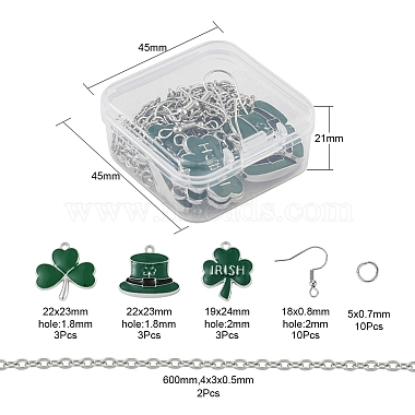 Ensembles de bijoux pendentif trèfle bricolage kit de fabrication(DIY-YW0005-05P)-3