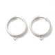 201 Stainless Steel Huggie Hoop Earrings Findings(STAS-A167-01W-S)-1