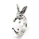 Adjustable Alloy Bunny Cuff Finger Rings(RJEW-S038-069)-1