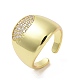 Brass Micro Pave Clear Cubic Zirconia Open Cuff Ring for Women(RJEW-M165-03A-G)-1