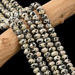 Natural Dalmatian Bead Strands, Faceted, Rondelle, 5.5~6.5x4.5mm, Hole: 1mm, about 91~94pcs/strand, 15.35''(39cm)~15.43''(39.2cm)(G-D344-A26)