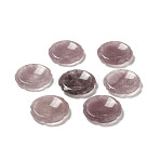 Natural Strawberry Quartz Worry Stones, Flower Shape, 37.5~38x38x7~7.5mm(G-E586-01F)