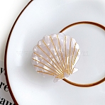 Cellulose Acetate(Resin) Claw Hair Clips, Hair Accessories for Girls Women, Shell Shape, WhiteSmoke, 41x34mm(PW-WG7C28E-02)