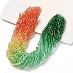 Transparent Painted Glass Beads Strands, Faceted, Rondelle, Colorful, 2.6x2.5mm, Hole: 0.5mm, about 135~140pcs/strand, 26~27cm(X1-DGLA-A034-T1mm-A04)