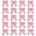 20Pcs Bowknot Embroidery Cloth Iron On/Sew On Patches, Costume Accessories, Appliques, Pale Violet Red, 73.5x75x2mm(DIY-FG0007-64A)