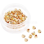 Brass Beads, Twist, Real 14K Gold Plated, 4.5x5mm, Hole: 1.5mm(KK-WH0064-38G)