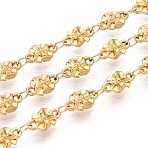 5M 304 Stainless Steel Windmill Link Chains, Soldered, with Spool, Ion Plating(IP), Real 18K Gold Plated, 8x5x2.8mm(CHS-T071-56G)