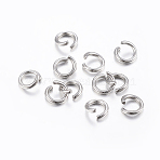 Non-Tarnish 304 Stainless Steel Open Jump Rings, Round, Stainless Steel Color, 7x1mm, 18 Gauge, about 909pcs/100g(X-STAS-H437-7x1mm)