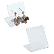 Organic Glass Earring Displays, Rectangle, Clear, 35x34x27mm(X-EDIS-N001-03A)