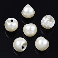 Acrylic Imitation Pearl Charms, Teardrop, Creamy White, 15x15x15mm, Hole: 2.5mm, about 280pcs/500g(OACR-N134-002B-01)