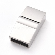 316 Surgical Stainless Steel Magnetic Clasps with Glue-in Ends, Rectangle, Stainless Steel Color, 22x12x6.5mm, Hole: 10mm(STAS-M297-03A-P)