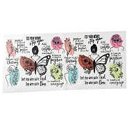 PET Self-Adhesive Stickers, for Party Decorative Present, Butterfly, Colorful, 110~120x230~250x0.3mm(STIC-P009-H01)