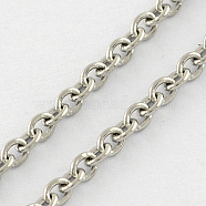 316 Surgical Stainless Steel Cable Chains, Soldered, Oval, Stainless Steel Color, 2x2x0.5mm(X-CHS-R003-0.5mm)