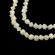 Cube Natural Trochid Shell/Trochus Shell Beads Strands, 6x6x6mm, Hole: 1mm, about 76pcs/strand, 15.7 inch(SSHEL-F290-15)
