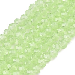 Glass Beads Strands, Imitation Jade, Faceted, Rondelle, Pale Green, 2.9~3.3x2mm, Hole: 0.8mm, about 148~150pcs/strand, 39.5~40cm(EGLA-A044-J2mm-D08)