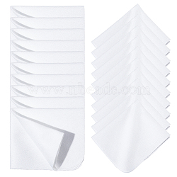 20Pcs Suede Fiber Glasses Cleaning Cloth, Rectangle, White, 175x148x0.4mm(AJEW-GF0012-51C)