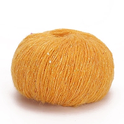 Wool Yarn, for Weaving, Knitting & Crochet, Orange, 0.8mm(PW-WG65302-03)