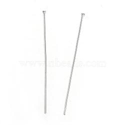 304 Stainless Steel Flat Head Pins, Stainless Steel Color, 50x0.7mm, Head: 1.8mm(STAS-D448-A-015P)