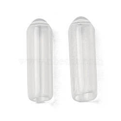 Silicone Round End Caps, Replacement Cap Cover Fit  for Hair Band, Clear, 16x5mm, Hole: 3.2mm(MAK-K021-12B)
