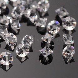 Grade A Glass Rhinestone Cabochons, Bicone, Pointed Back, Crystal, 1.35~1.4mmr, about 1440pcs/bag(RGLA-J006-02-SS3)