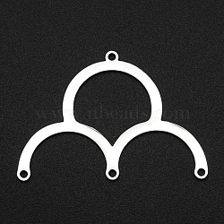 Tarnish Resistant 201 Stainless Steel Arch Chandelier Components Links, Laser Cut, 4 Loop Links, Stainless Steel Color, 23.5x33.5x1mm, Hole: 1.2mm(STAS-R111-LA087)