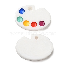 Opaque Resin Pendants, Color Palette Charms, Colorful, 16.5x23.5x4mm, Hole: 2.5mm(CRES-M023-05)