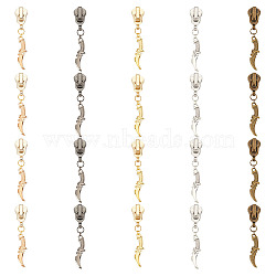 Alloy Replacement Zipper Sliders, Dagger Pendant Zipper Pull, Mixed Color, 5.8cm, 5pcs/set(PALLOY-PH01591-12)