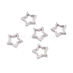 Zinc Alloy Links, Open Back Bezel, For DIY UV Resin, Epoxy Resin, Pressed Flower Jewelry, Star, Platinum, 9x9.5x1mm, Hole: 5mm, about 100pcs/bag(PALLOY-WH0036-21P)