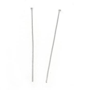304 Stainless Steel Flat Head Pins, Stainless Steel Color, 50x0.7mm, Head: 1.8mm