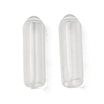 Silicone Round End Caps, Replacement Cap Cover Fit  for Hair Band, Clear, 16x5mm, Hole: 3.2mm