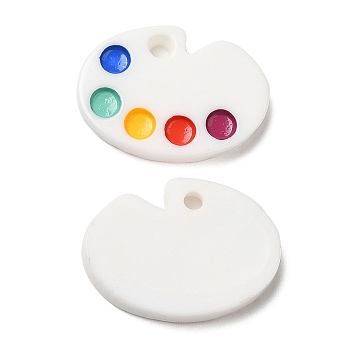 Opaque Resin Pendants, Color Palette Charms, Colorful, 16.5x23.5x4mm, Hole: 2.5mm