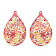 Spray Painted 430 Stainless Steel Filigree Big Pendants(STAS-TAC0004-052G)-3