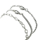 3pcs 3 style 316 boîte en acier inoxydable chirurgical et bracelets en chaîne vénitienne sertis de breloques corss(BJEW-FS0001-07)-3