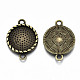 Tibetan Style Alloy Flat Round Cabochon Connector Settings(TIBE-Q038-017A-AB-NR)-1