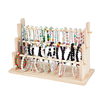3-Tier Wood Bracelet Organizer Display Stands, Blanched Almond, 31.5x12.8x19.7cm(ODIS-WH0043-316)