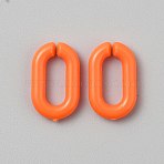 Opaque Acrylic Linking Rings, Quick Link Connector, Oval, for Cable Chain Making, Orange, 14.5x9x2.5mm, Inner Diameter: 9x4mm(SACR-WH0001-37I)