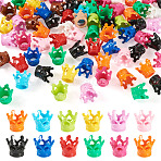 80Pcs Spray Painted Acrylic Beads, Large Hole Beads, Crown, Mixed Color, 15x12.5mm, Hole: 7mm(OACR-TA0001-76)