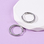 304 Stainless Steel Hoop Earrings, with 316 Stainless Steel, Platinum, 20.5x2.5mm(EJEW-D331-09P)