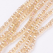 Electroplate Glass Beads Strands, AB Color Plated, Faceted Rondelle, Goldenrod, 3x2mm, Hole: 0.5mm, about 165~170pcs/strand, 16.7 inch(EGLA-R048-2mm-35)