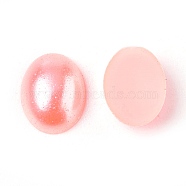 ABS Plastic Imitation Pearl Cabochons, Oval, Pink, 8x6x2mm, about 5000pcs/bag(SACR-R755-8x6mm-Z17)