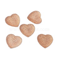 Resin Rhinestone Cabochons, Heart, Sandy Brown, 32x34x6.5mm(CRES-XCP0001-15)