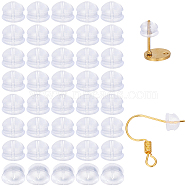 Clear Silicone Full-covered Ear Nuts, Earring Backs, Round, 4x5mm, Hole: 1mm, 200pcs/box(FIND-SP0001-18A)